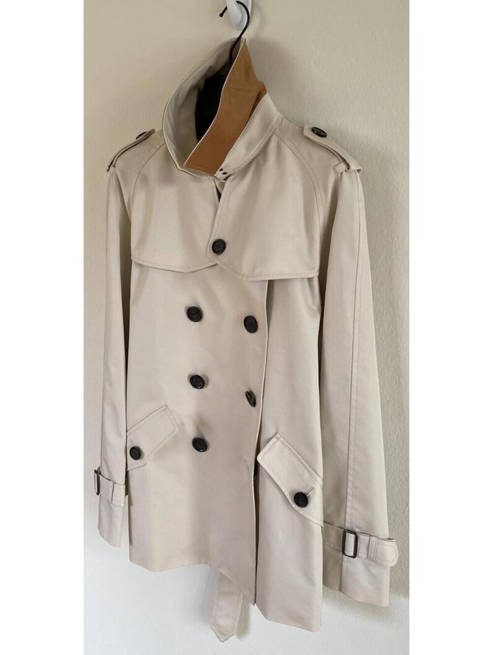 NWT Coach Solid Short Trench Coat Porcelain Size M MSRP $450